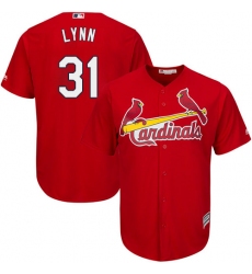 Men's Majestic St. Louis Cardinals #31 Lance Lynn Replica Red Alternate Cool Base MLB Jersey