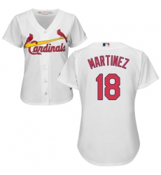 Women's Majestic St. Louis Cardinals #18 Carlos Martinez Authentic White Home Cool Base MLB Jersey