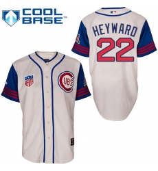 Men's Majestic Chicago Cubs #22 Jason Heyward Authentic Cream/Blue 1942 Turn Back The Clock MLB Jersey