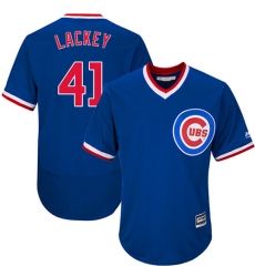 Men's Majestic Chicago Cubs #41 John Lackey Royal Blue Flexbase Authentic Collection Cooperstown MLB Jersey