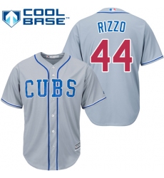 Women's Majestic Chicago Cubs #44 Anthony Rizzo Authentic Grey Alternate Road MLB Jersey