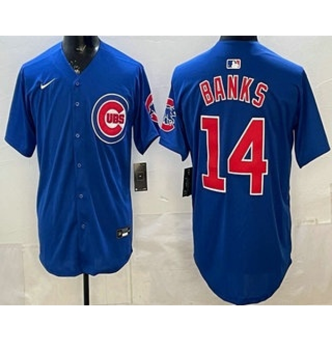 Men's Chicago Cubs #14 Ernie Banks Blue Limited Jersey