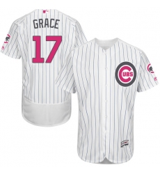 Men's Majestic Chicago Cubs #17 Mark Grace Authentic White 2016 Mother's Day Fashion Flex Base MLB Jersey
