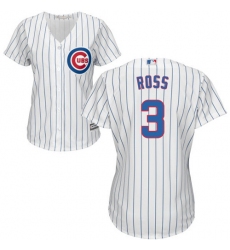 Women's Majestic Chicago Cubs #3 David Ross Authentic White Home Cool Base MLB Jersey
