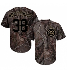 Men's Majestic Chicago Cubs #38 Mike Montgomery Authentic Camo Realtree Collection Flex Base MLB Jersey
