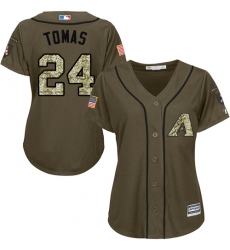 Women's Majestic Arizona Diamondbacks #24 Yasmany Tomas Replica Green Salute to Service MLB Jersey