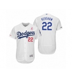 Men's Clayton Kershaw Los Angeles Dodgers #22 White 2019 Mothers Day Flex Base Home Jersey