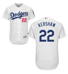 Men's Majestic Los Angeles Dodgers #22 Clayton Kershaw White Home Flex Base Authentic Collection MLB Jersey