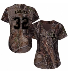 Women's Majestic Los Angeles Dodgers #32 Sandy Koufax Authentic Camo Realtree Collection Flex Base MLB Jersey