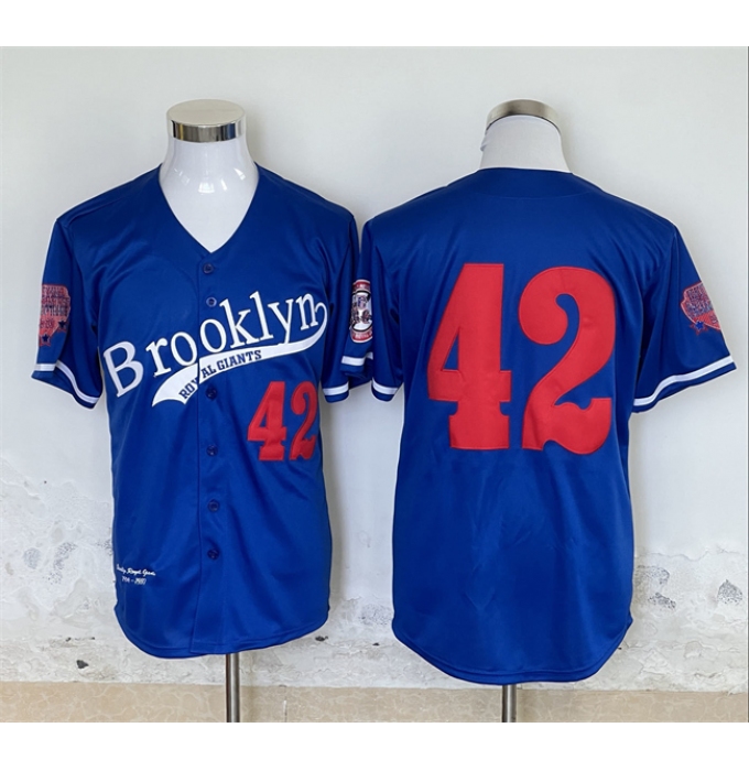 Men's Brooklyn Dodgers #42 Jackie Robinson Royal Stitched Baseball Jersey