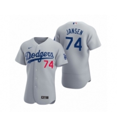 Men's Los Angeles Dodgers #74 Kenley Jansen Nike Gray Authentic 2020 Alternate Jersey