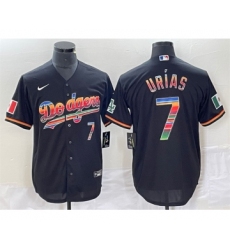 Mens Los Angeles Dodgers #7 Julio Urías Black Mexico Cool Base Stitched Jersey