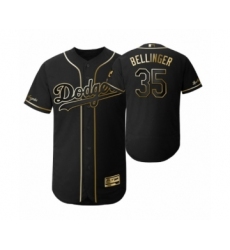 Men's 2019 Golden Edition Los Angeles Dodgers Black #35 Cody Bellinger Flex Base Jersey