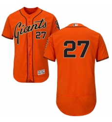 Men's Majestic San Francisco Giants #27 Juan Marichal Orange Alternate Flex Base Authentic Collection MLB Jersey