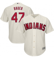 Youth Majestic Cleveland Indians #47 Trevor Bauer Authentic Cream Alternate 2 Cool Base MLB Jersey