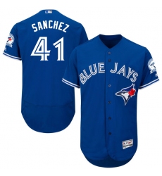 Men's Majestic Toronto Blue Jays #41 Aaron Sanchez Blue Alternate Flex Base Authentic Collection MLB Jersey