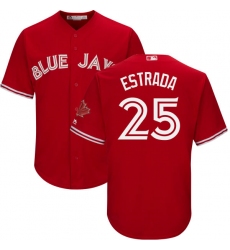 Men's Majestic Toronto Blue Jays #25 Marco Estrada Replica Scarlet Alternate Cool Base MLB Jersey