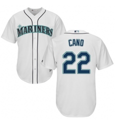 Men's Majestic Seattle Mariners #22 Robinson Cano Replica White Home Cool Base MLB Jersey