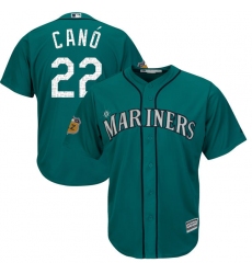 Youth Majestic Seattle Mariners #22 Robinson Cano Authentic Aqua 2017 Spring Training Cool Base MLB Jersey