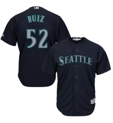 Youth Majestic Seattle Mariners #52 Carlos Ruiz Authentic Navy Blue Alternate 2 Cool Base MLB Jersey