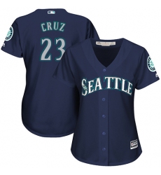 Women's Majestic Seattle Mariners #23 Nelson Cruz Authentic Navy Blue Alternate 2 Cool Base MLB Jersey