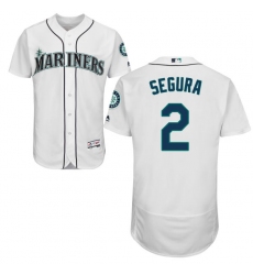 Men's Majestic Seattle Mariners #2 Jean Segura White Flexbase Authentic Collection MLB Jersey