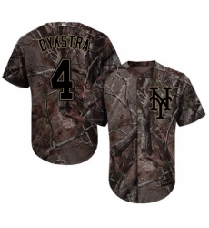 Men's Majestic New York Mets #4 Lenny Dykstra Authentic Camo Realtree Collection Flex Base MLB Jersey