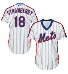 Women's Majestic New York Mets #18 Darryl Strawberry Authentic White Alternate Cool Base MLB Jersey