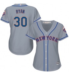 Women's Majestic New York Mets #30 Nolan Ryan Replica Grey Road Cool Base MLB Jersey