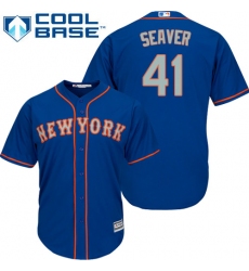 Men's Majestic New York Mets #41 Tom Seaver Replica Royal Blue Alternate Road Cool Base MLB Jersey