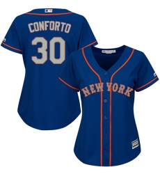 Women's Majestic New York Mets #30 Michael Conforto Authentic Royal Blue Alternate Road Cool Base MLB Jersey