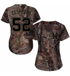 Women's Majestic New York Mets #52 Yoenis Cespedes Authentic Camo Realtree Collection Flex Base MLB Jersey