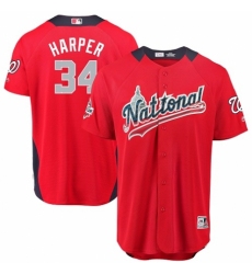 Youth Majestic Washington Nationals #34 Bryce Harper Game Red National League 2018 MLB All-Star MLB Jersey