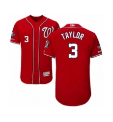 Men's Washington Nationals #3 Michael Taylor Red Alternate Flex Base Authentic Collection 2019 World Series Champions Baseball Jersey