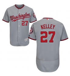 Men's Majestic Washington Nationals #27 Shawn Kelley Grey Road Flex Base Authentic Collection MLB Jersey