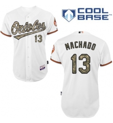 Men's Majestic Baltimore Orioles #13 Manny Machado Authentic White USMC Cool Base MLB Jersey