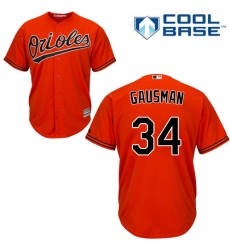 Youth Majestic Baltimore Orioles #34 Kevin Gausman Replica Orange Alternate Cool Base MLB Jersey