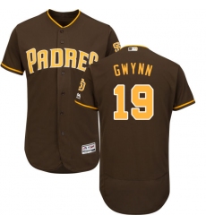 Men's Majestic San Diego Padres #19 Tony Gwynn Brown Alternate Flex Base Authentic Collection MLB Jersey