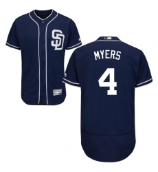 Men's Majestic San Diego Padres #4 Wil Myers Navy Blue Alternate Flex Base Authentic Collection MLB Jersey
