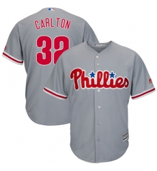 Youth Majestic Philadelphia Phillies #32 Steve Carlton Replica Grey Road Cool Base MLB Jersey