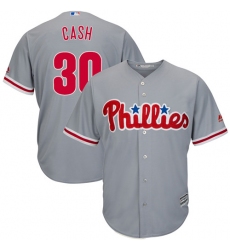 Youth Majestic Philadelphia Phillies #30 Dave Cash Replica Grey Road Cool Base MLB Jersey