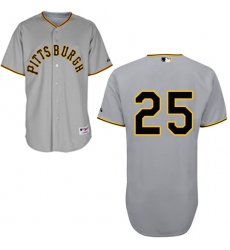 Men's Majestic Pittsburgh Pirates #25 Gregory Polanco Authentic Grey 1953 Turn Back The Clock MLB Jersey