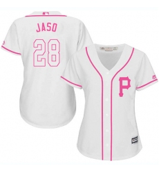 Women's Majestic Pittsburgh Pirates #28 John Jaso Authentic White Fashion Cool Base MLB Jersey
