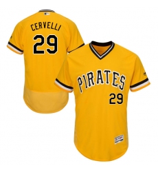 Men's Majestic Pittsburgh Pirates #29 Francisco Cervelli Gold Alternate Flex Base Authentic Collection MLB Jersey