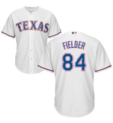 Youth Majestic Texas Rangers #84 Prince Fielder Authentic White Home Cool Base MLB Jersey