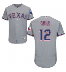 Men's Majestic Texas Rangers #12 Rougned Odor Grey Road Flex Base Authentic Collection MLB Jersey