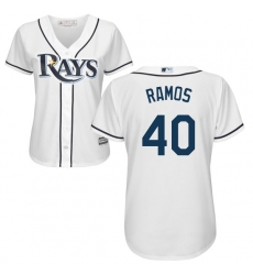 Women's Majestic Tampa Bay Rays #40 Wilson Ramos Authentic White Home Cool Base MLB Jersey