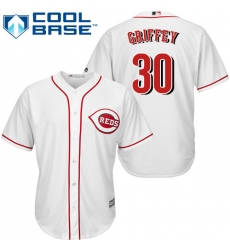 Youth Majestic Cincinnati Reds #30 Ken Griffey Authentic White Home Cool Base MLB Jersey