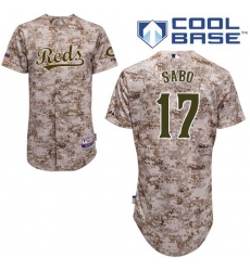 Men's Majestic Cincinnati Reds #17 Chris Sabo Authentic Camo Alternate Cool Base MLB Jersey