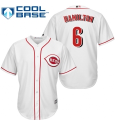 Men's Majestic Cincinnati Reds #6 Billy Hamilton Replica White Home Cool Base MLB Jersey